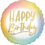 Standard Ombre and Gold Happy Birthday Foil Balloon 43 cm