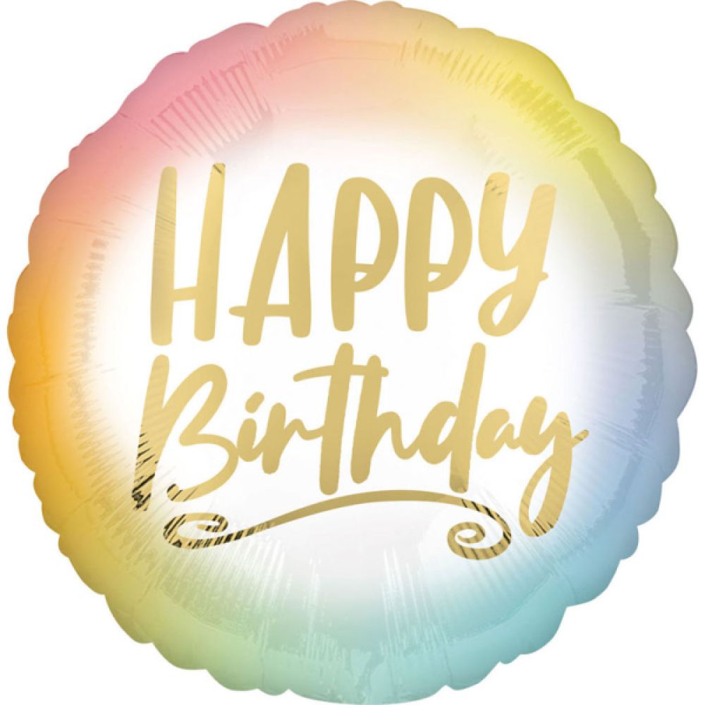 big_2846-1.jpg Standard Ombre and Gold Happy Birthday Foil Balloon 43 cm – Image 1