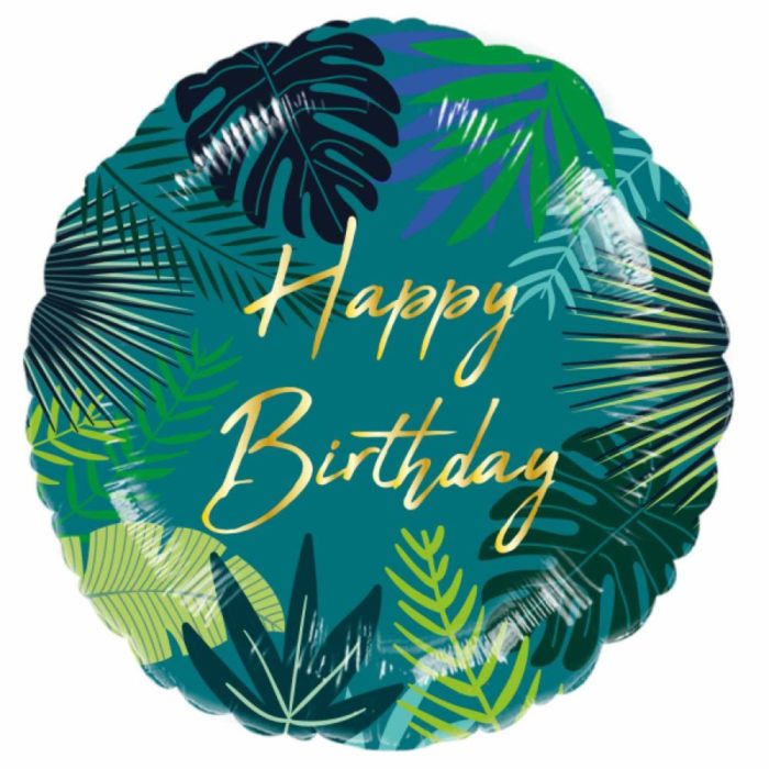 Ballon aluminium Standard Tropical Birthday  43cm