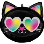 Ballon Foil standard Cool Kitty blanc / noir 43 x 43 cm – Image 2
