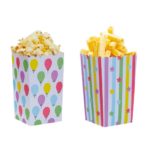 Decora - Boite à Friandises - pop corn - cadeaux / ballons et étoiles - 6pcs party box