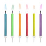 PartyDeco Bougies d’anniversaire Flammes Colorées pcs/6