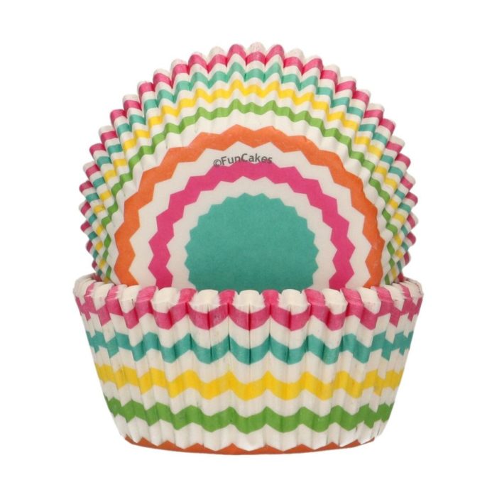 Funcakes - Caissettes à Cupcakes Chevrons Colorés pcs/48