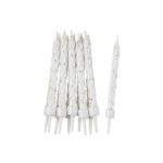 Amscan - 10 Bougies blancs pailletés avec supports