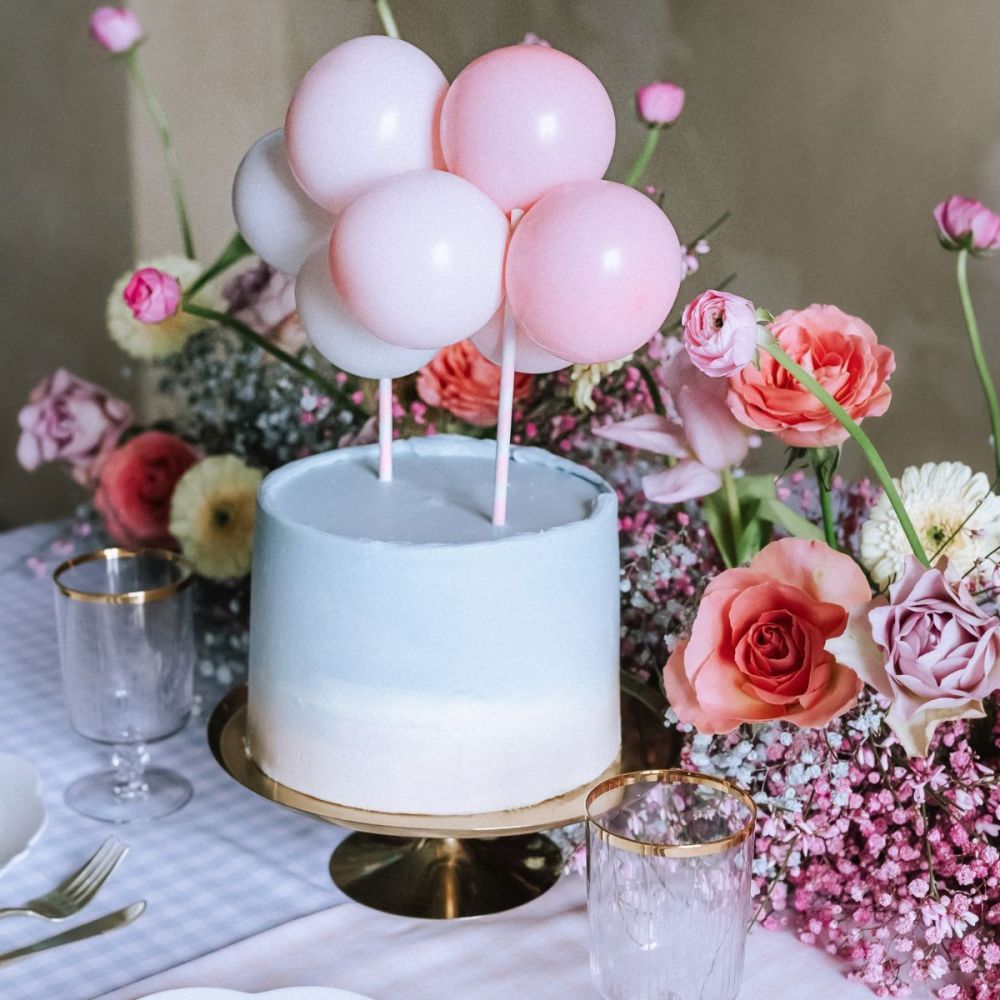 big_3019-1.jpg PartyDeco - Décorations de gâteau - Ballon-Cake Topper Kit 29cm - Rose – Image 1