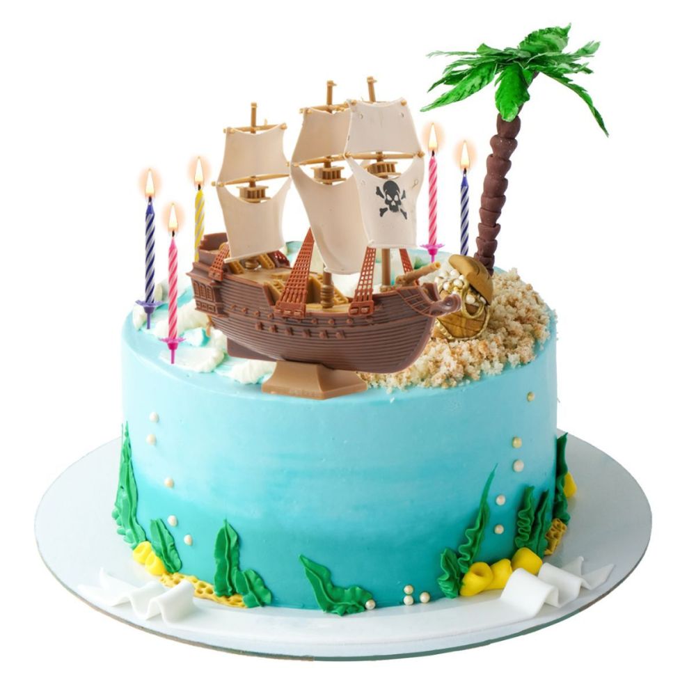 big_3026-1.jpg Dekora - Pirate Ship Cake Topper with Candles pk/10 – Image 1
