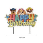 Dekora - Paw Patrol Happy Birthday Cake Topper 17 x 15 cm