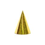 PartyDeco -  Chapeaux de fête holographiques, or, 16cm 6pcs
