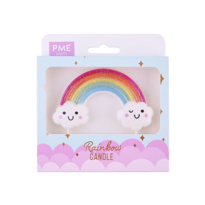 Bougie PME - Arc-en-ciel pailleté