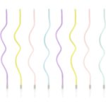 PartyDeco Bougies d'anniversaire Curl Mix 16 cm pk/8