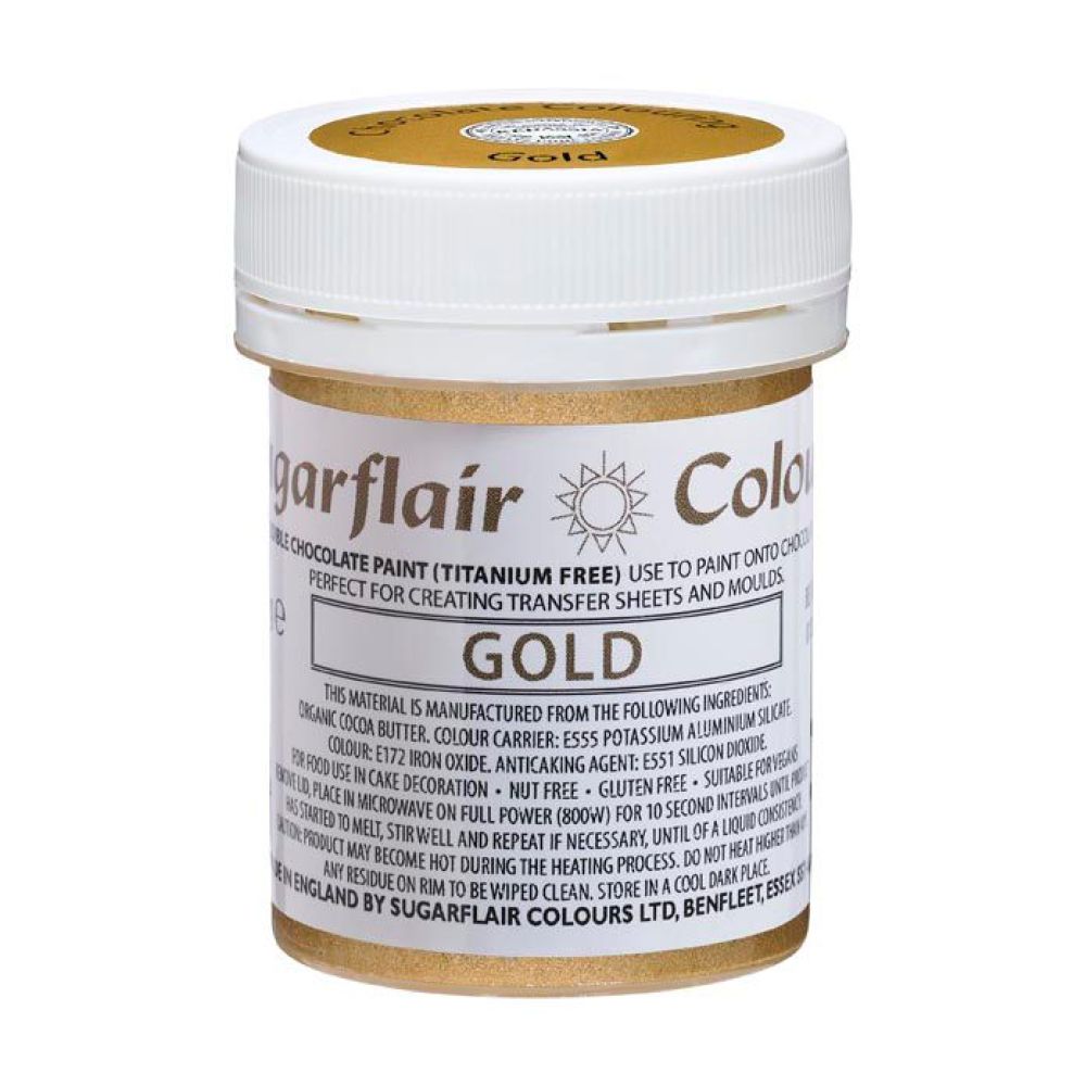 big_3077-1.jpg Sugarflair Peinture pour chocolat Or - E171 Libre 35g – Image 1