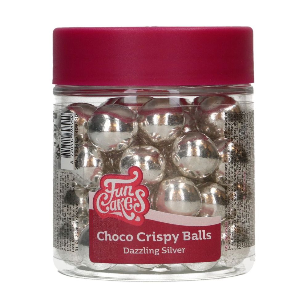 big_3098-1.jpg FunCakes - Boules Choco Croustillantes - 15mm - Metallic Silver 130g – Image 1