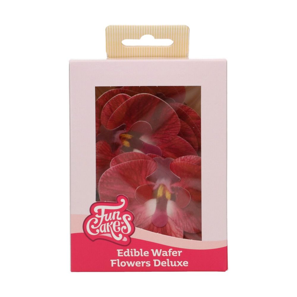 big_3101-1.jpg FunCakes - Fleurs Comestibles en Azyme Deluxe Orchidée Rouge 8,5 x 7,5 cm – Image 1