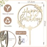 Cake Topper en bois avec guirlande lumineuse LED