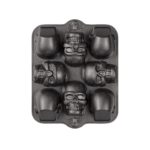 Wilton - 3D mini poêle à gâteau crâne moule crânes d'Halloween jour des morts 4 crânes