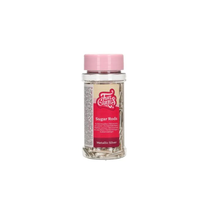 FunCakes Bâtons de Sucre Métalliques XL Argent
