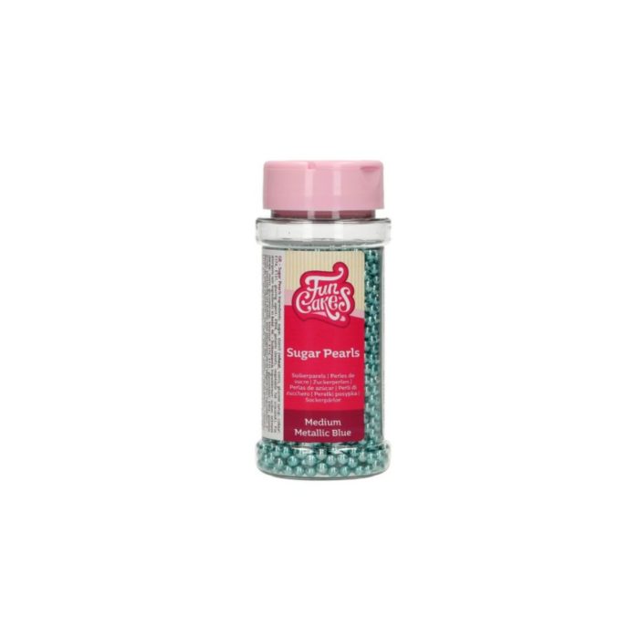 FunCakes - Sugar Pearls Medium Metallic Blue